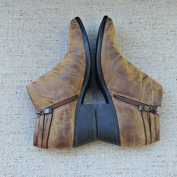 Xappeal Women's Booties Boots Brown Chunky Heeled Rugged Shooties 8 - Picture 8 of 16